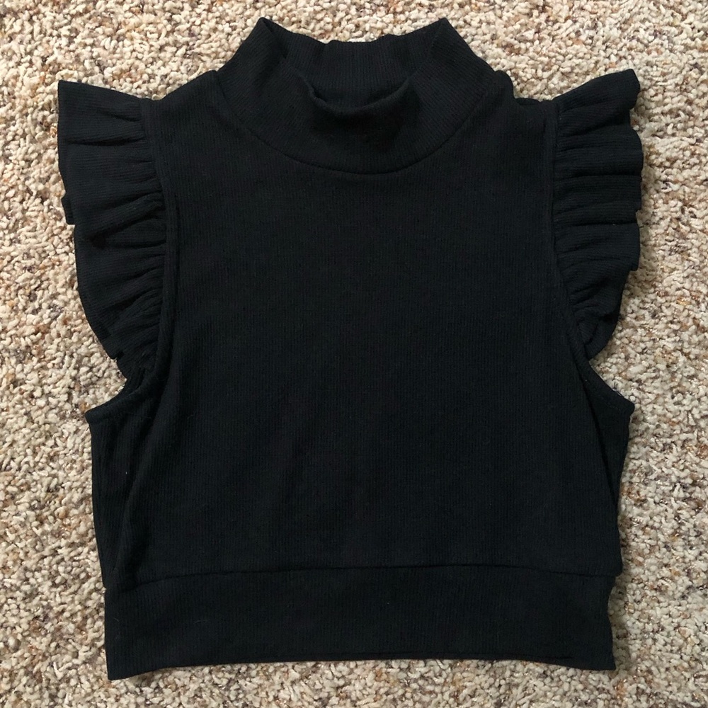 Cropped Turtleneck Tank Top